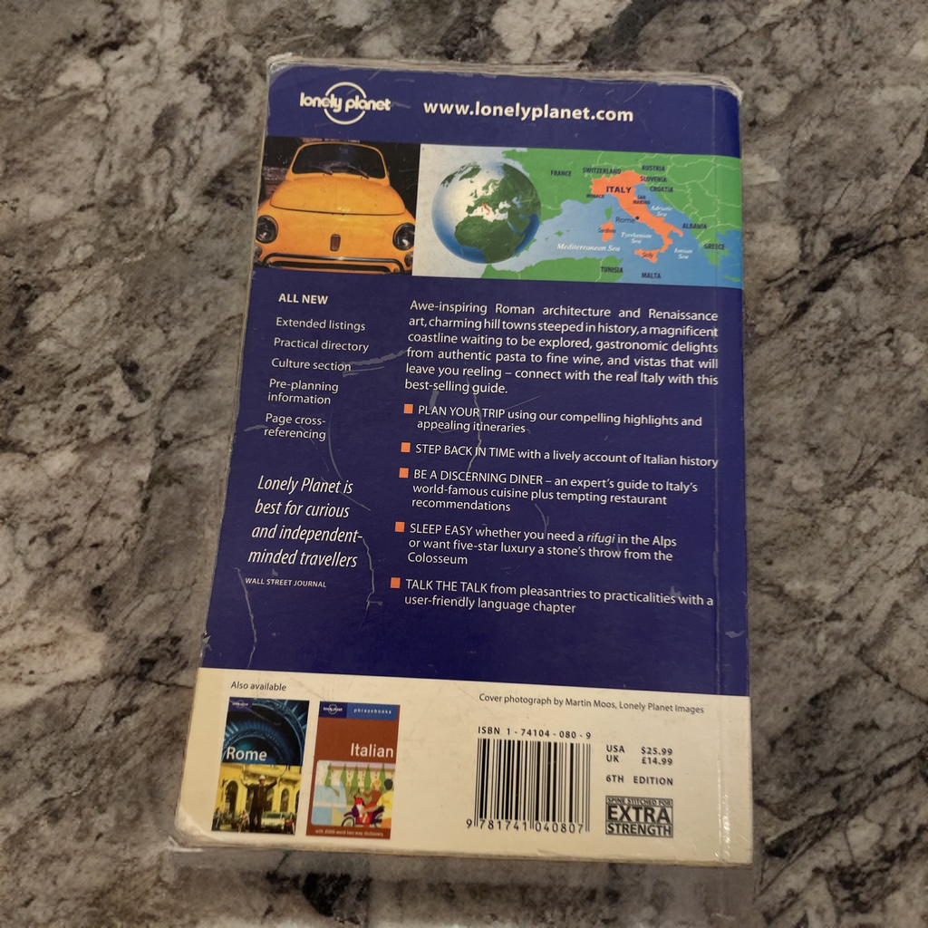 Rubynee Lonely Planet Italy Book 6th Edition