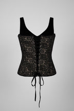 Full Strap Corset Stretch Satin Panels Bustier Lingerie in L SKU 6969 L 14 W14