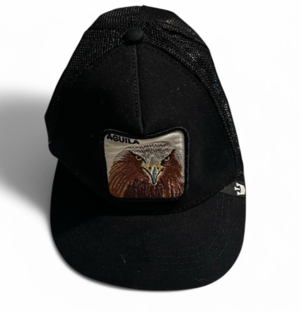 Goorin Bros Animal Farm black Trucker Snapback  Cap Aguila Eagle Bird Moss 6793