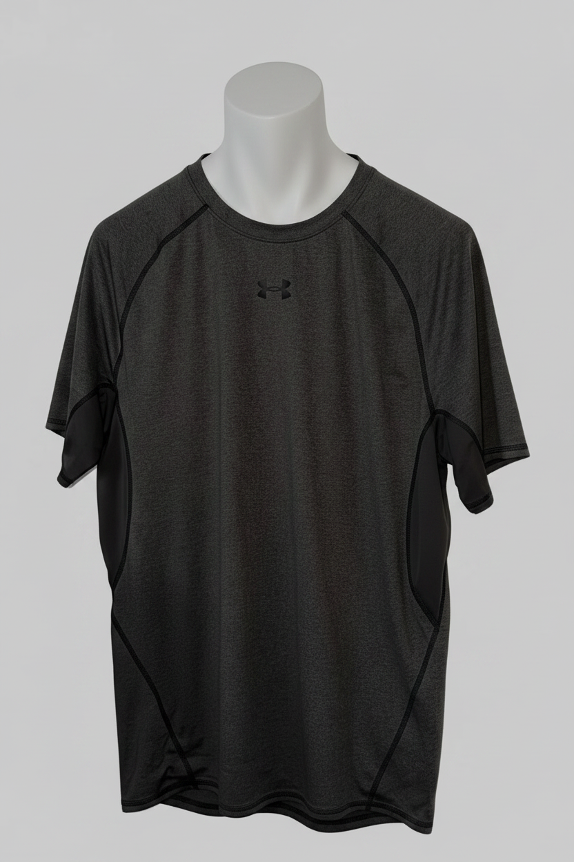 Under Armour Men's HeatGear Armour Compression Short Sleeve Shirt in graphite gray. SKU7448