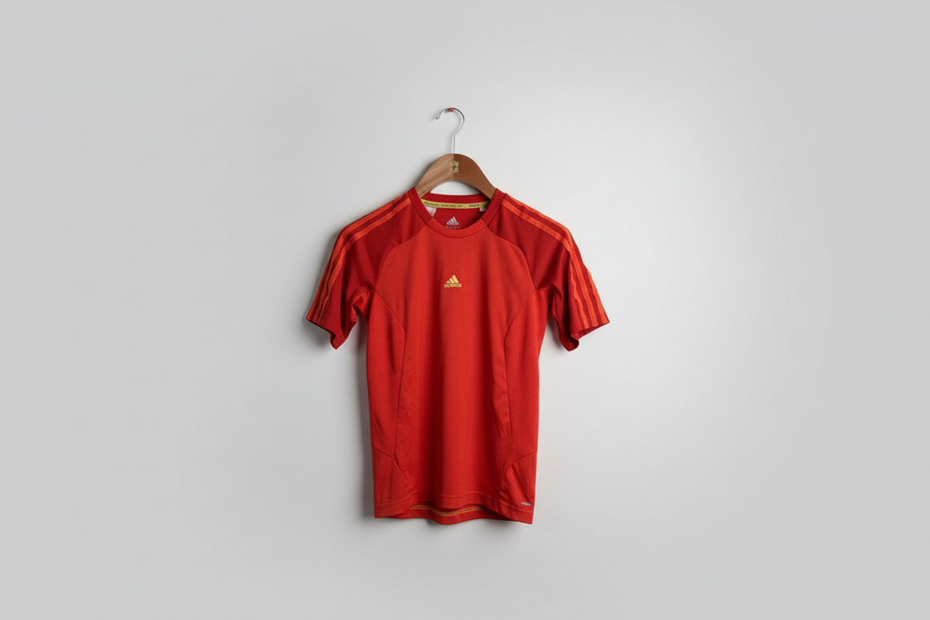 Adidas Boys Climacool Short-Sleeve Sport T-Shirt - Red Size 13/14