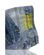 Henleys Jeans Adult 34x31 Medium Wash Straight Leg lap Pockets Baggy Mens Slight tear at the bottom|SKU 4250\