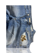 Henleys Jeans Adult 34x31 Medium Wash Straight Leg lap Pockets Baggy Mens Slight tear at the bottom|SKU 4250