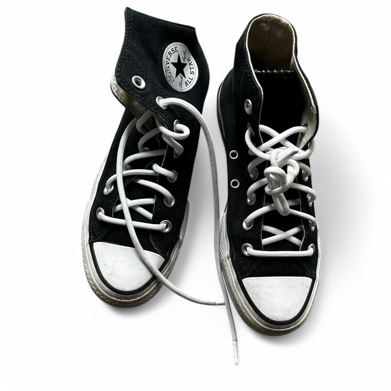 Black and white Converse trainers shoes women’s size uk 4 #skater sku 6825