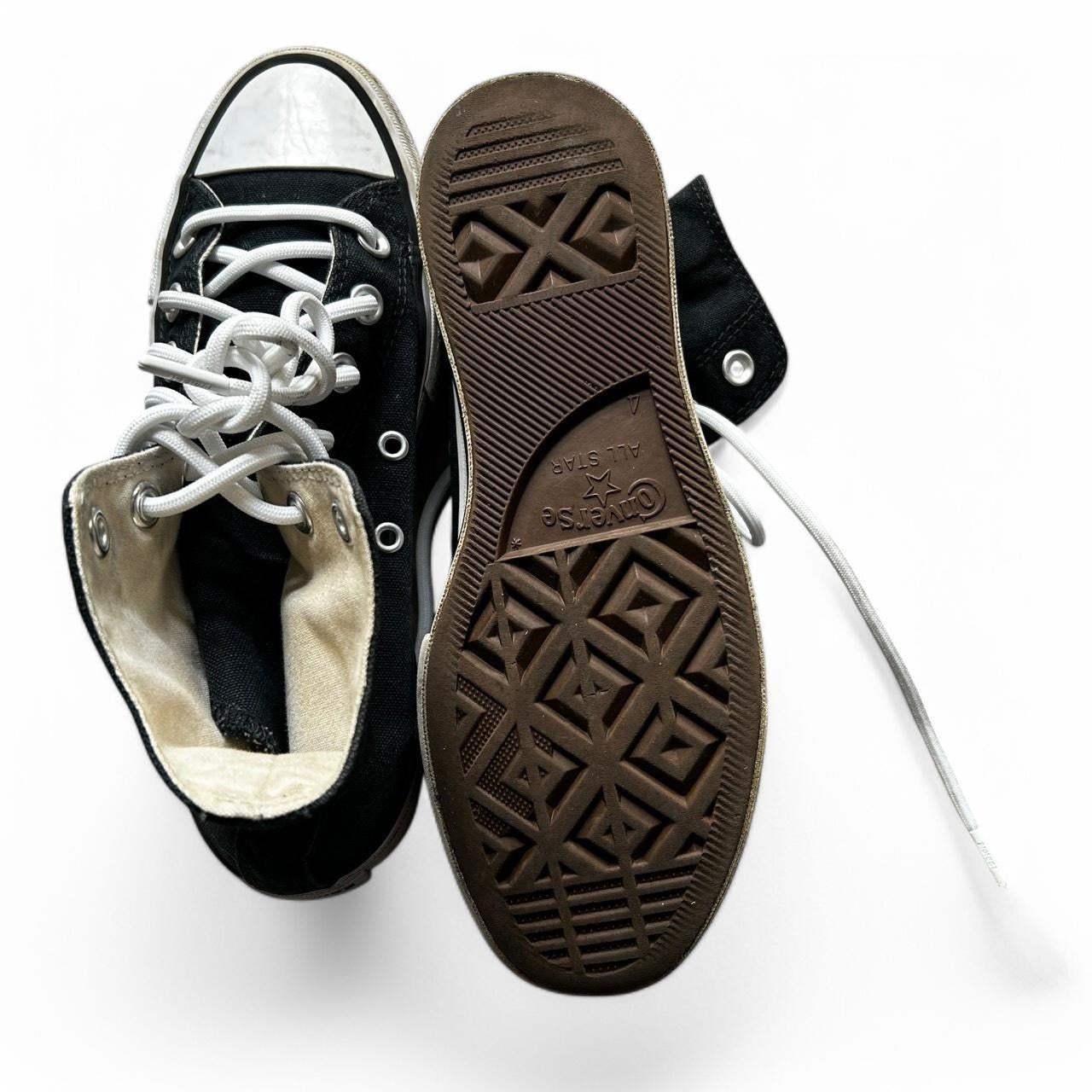 Black and white Converse trainers shoes women’s size uk 4 #skater sku 6825