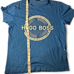 Hugo Boss blue Contrast Circle Logo Print T-shirt in small sku 6905