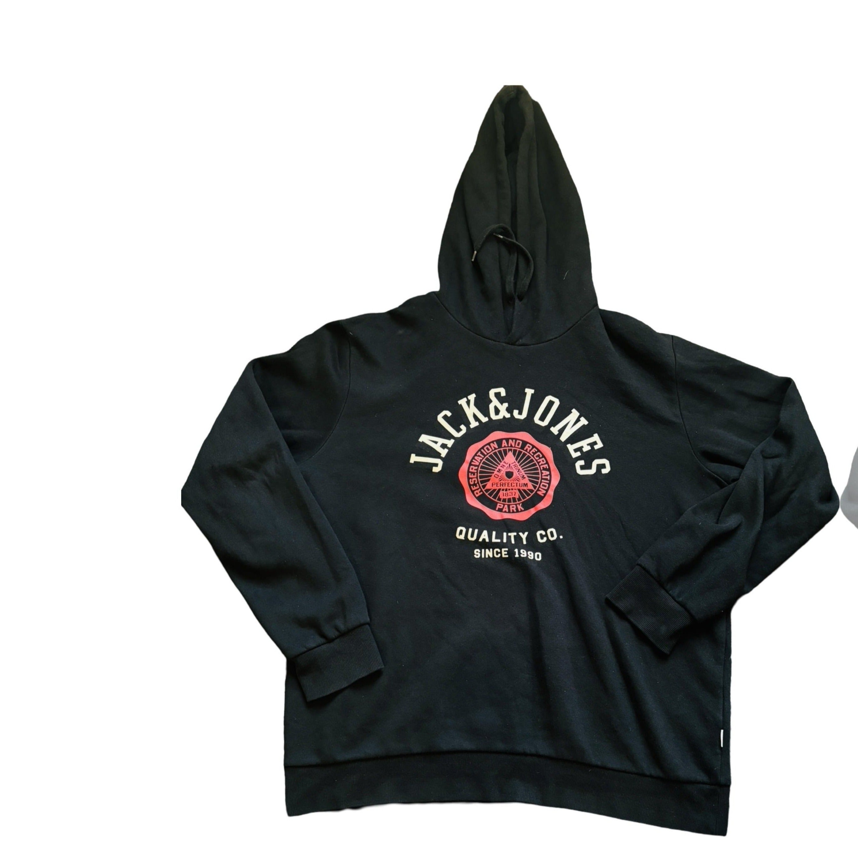 JACK & JONES Logo Sweat Hood 2 Col 22/23 Black - Size L/XL