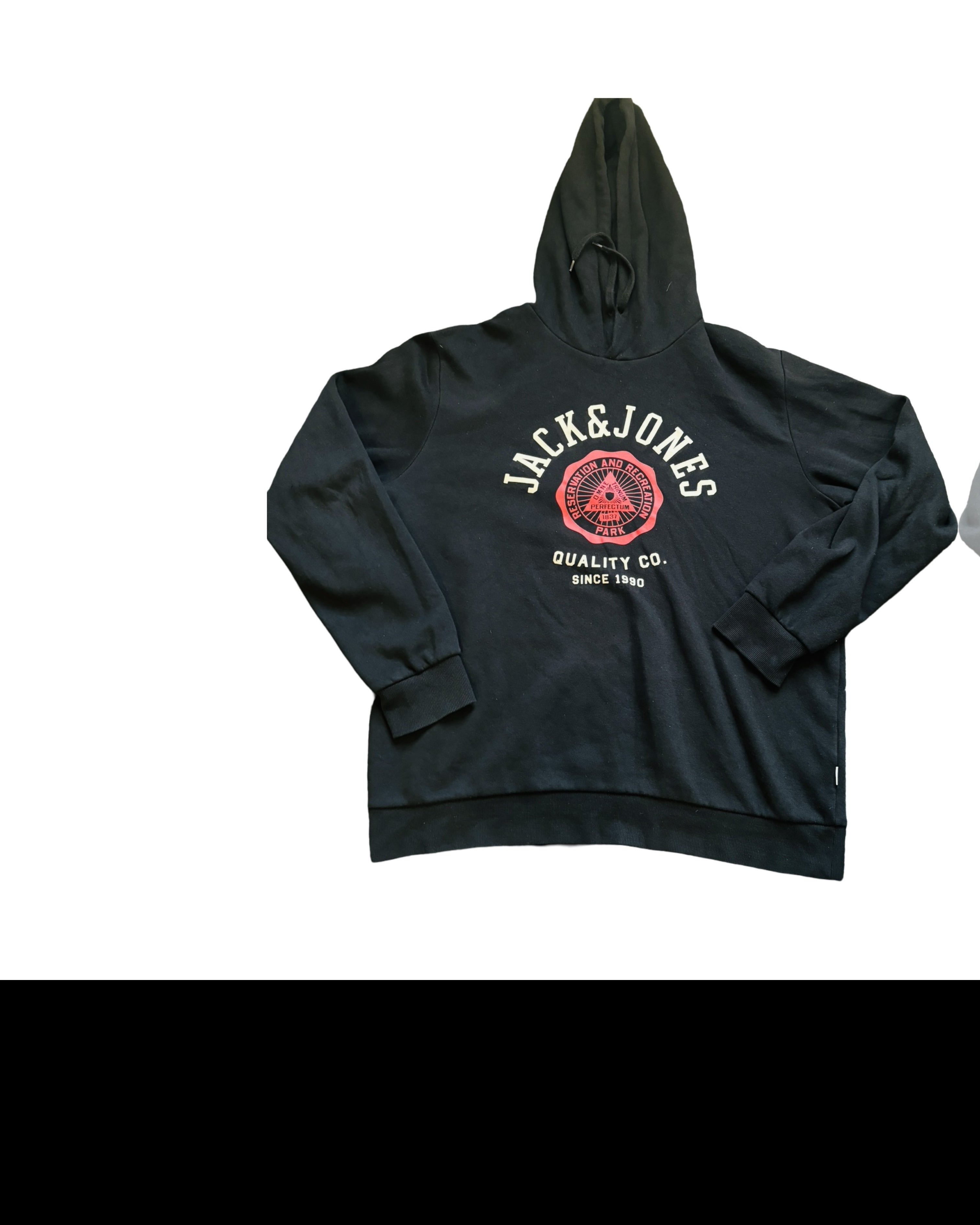 JACK & JONES Logo Sweat Hood 2 Col 22/23 Black - Size L/XL