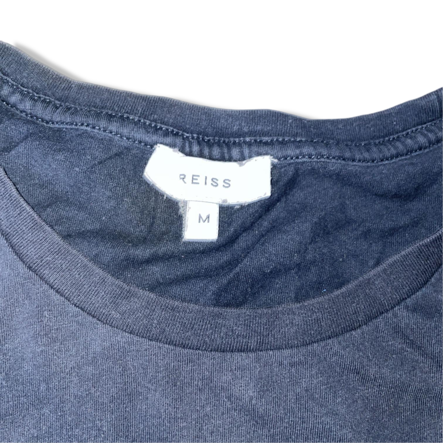 Vintage Reiss Men's Plain Navy Blue Medium  t-shirt |L27W19|SKU 5521