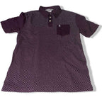 Vintage Penguin polka dot burgundy Polos for Men SLIM fits in M|L27 W18|SKU 5525