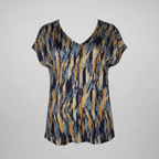 Vintage Jaeger linen Short Sleeve Casual  multi Tops for Women in XS|L25W14|SKU 5529