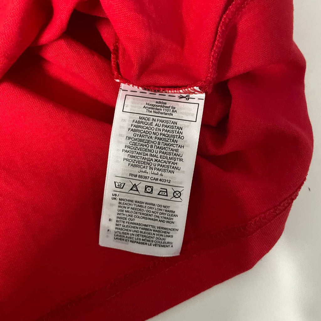 Vintage men Adidas essential 3-stripe red tees in XS|L25 W16| SKU 5532