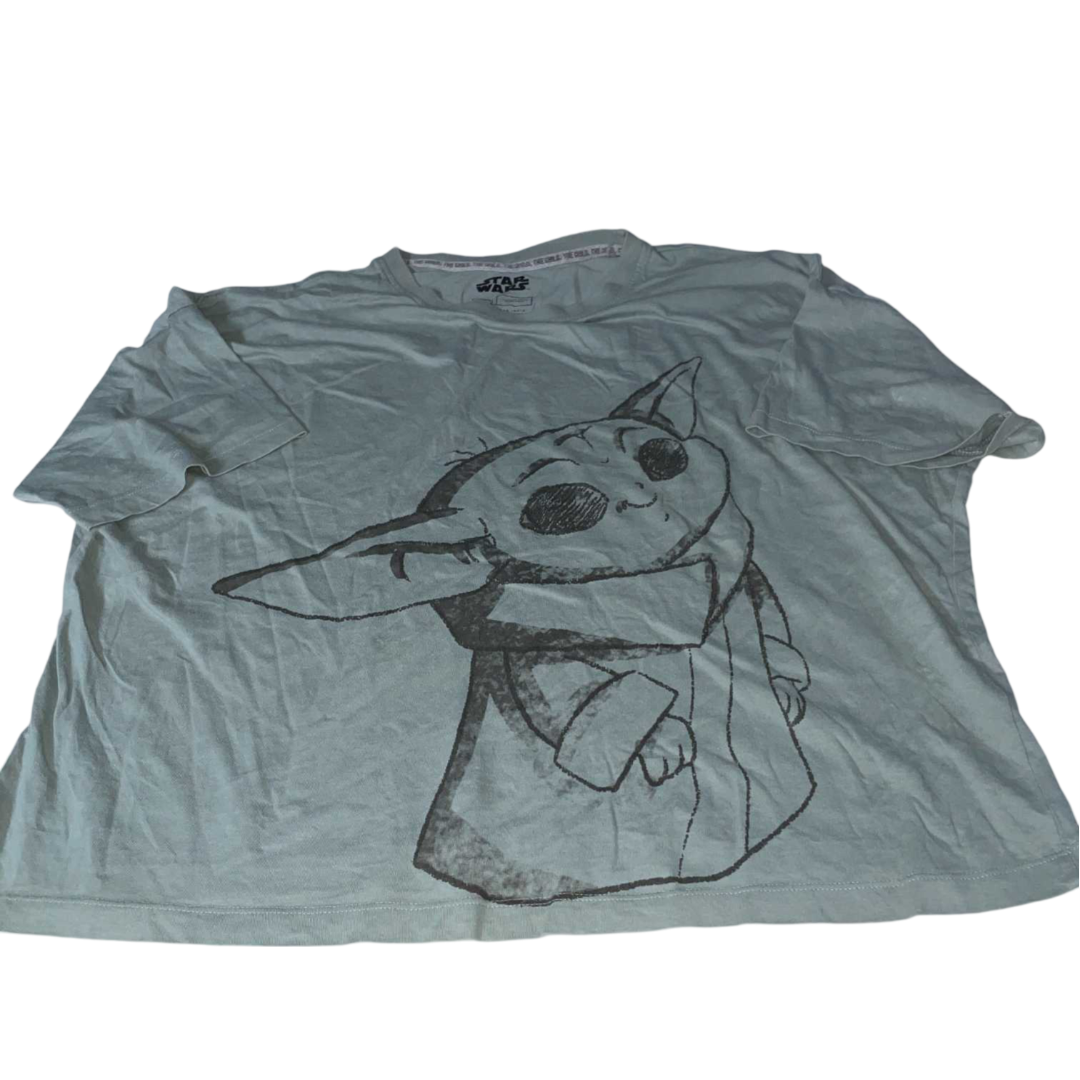 Vintage men Star wars baby yoda grogu graphics green short sleeve tees in M|L23 W23|SKU 5534