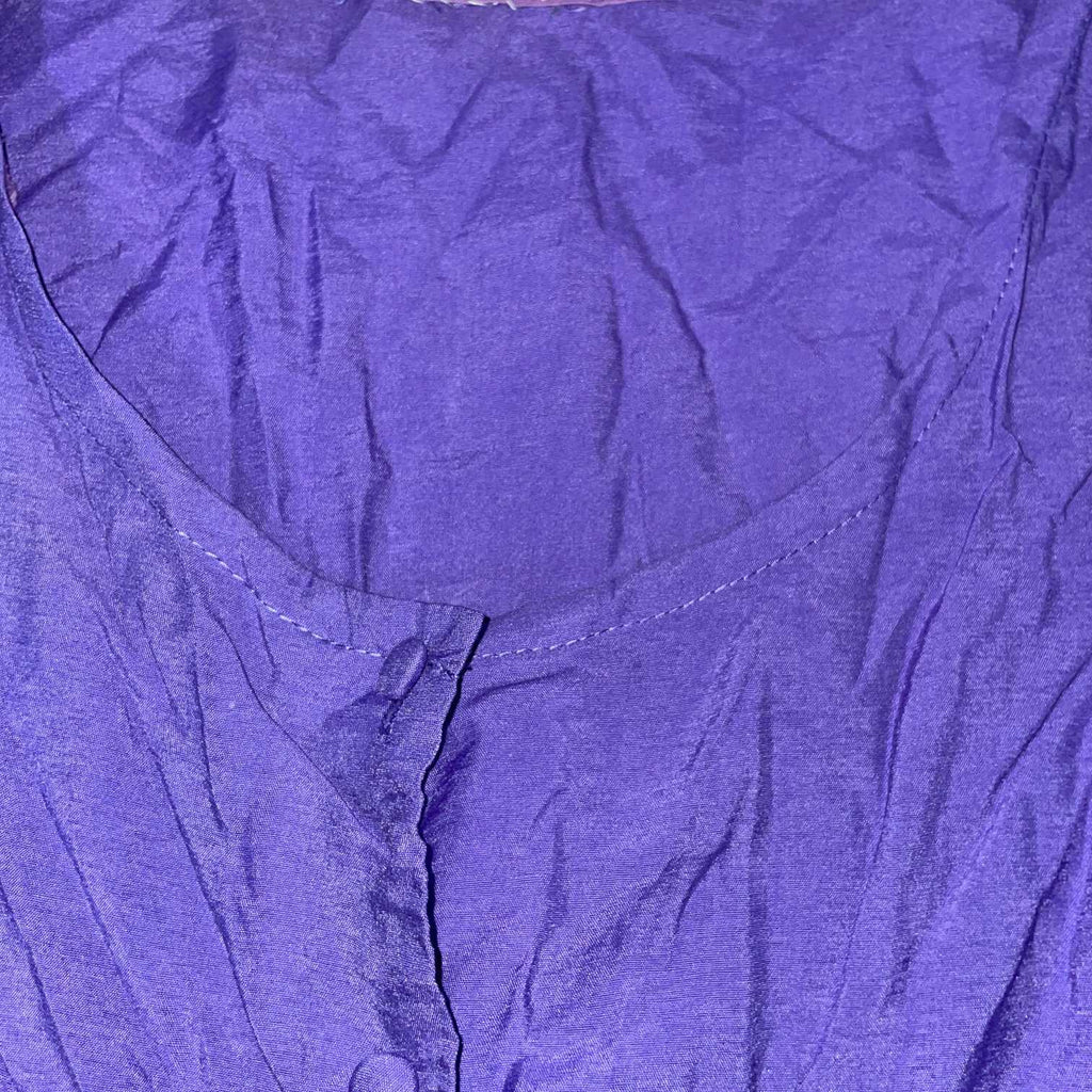 Vintage women purple pleated tank button down top in L/XL|L26 W17|SKU 5535