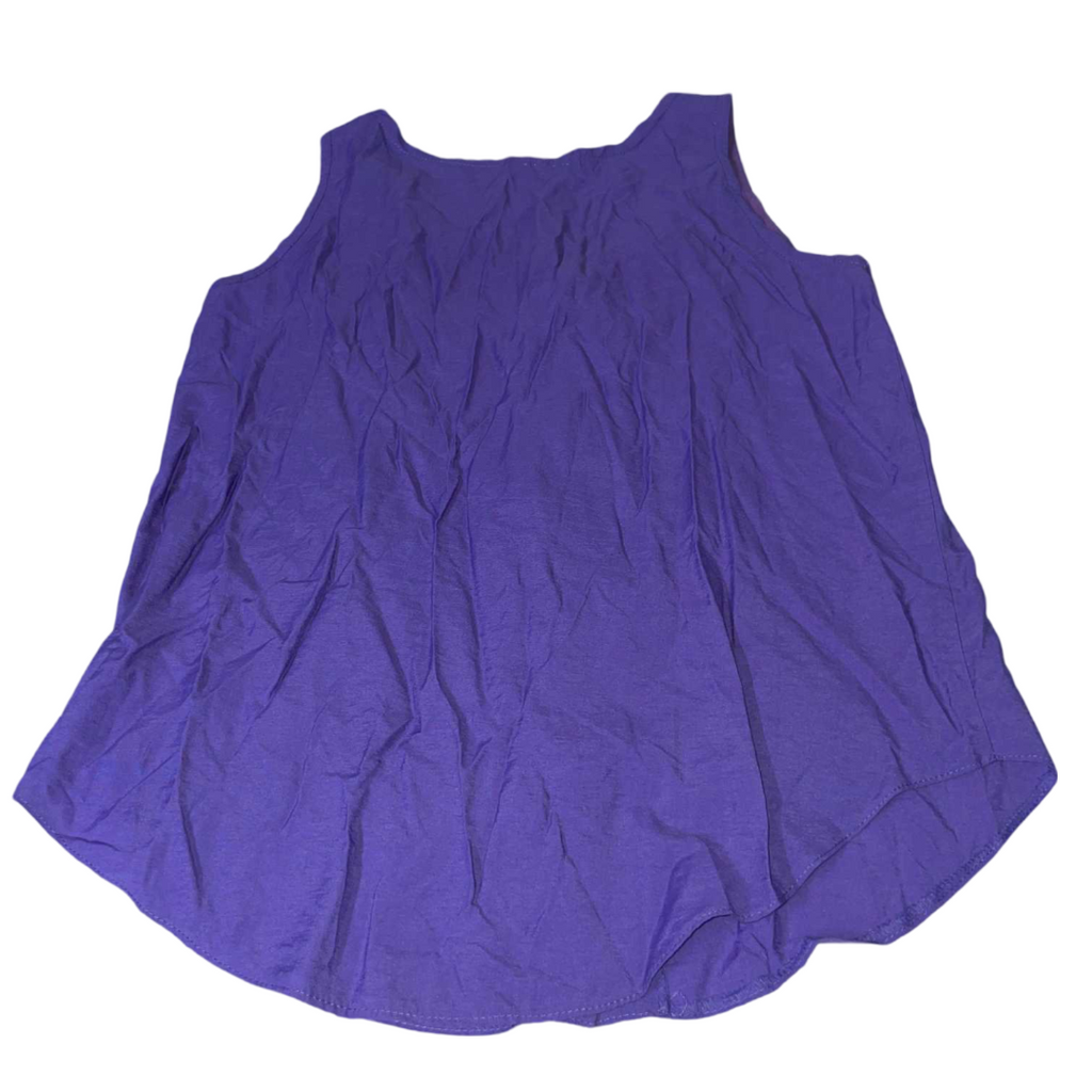 Vintage women purple pleated tank button down top in L/XL|L26 W17|SKU 5535