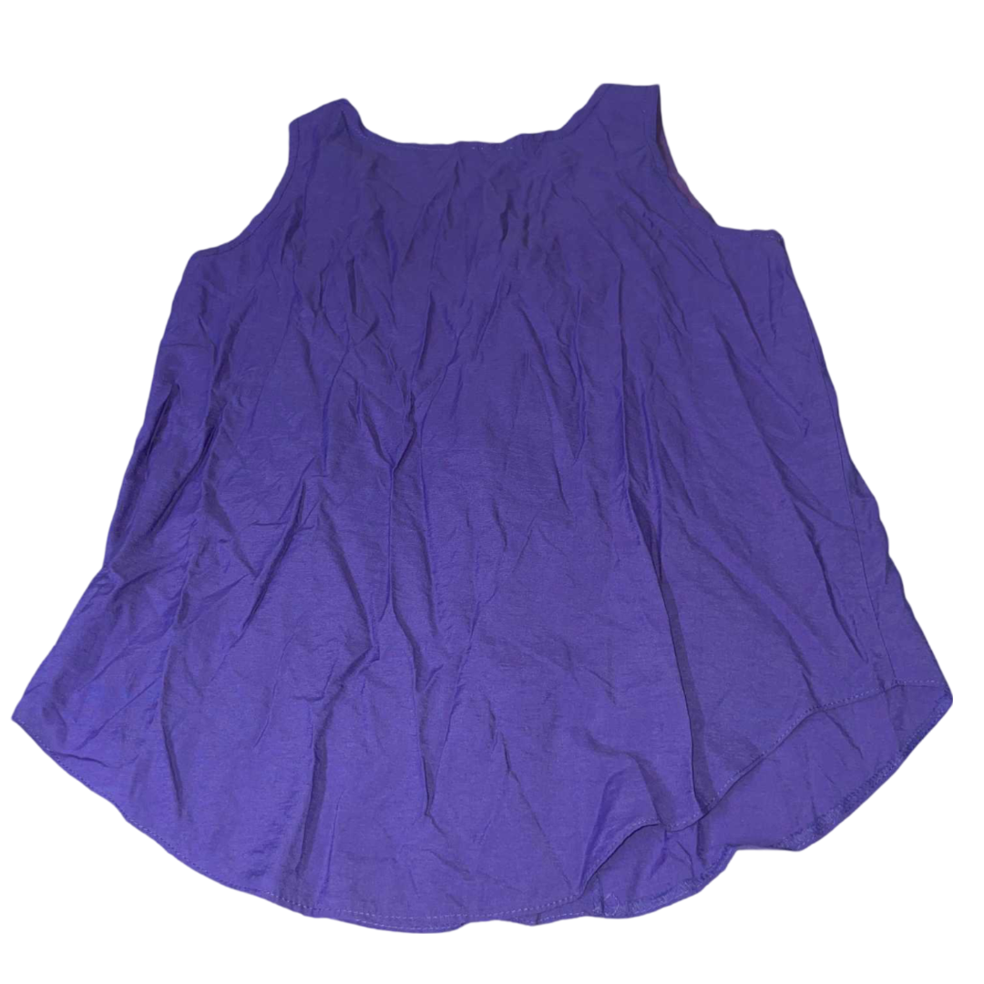 Vintage women purple pleated tank button down top in L/XL|L26 W17|SKU 5535