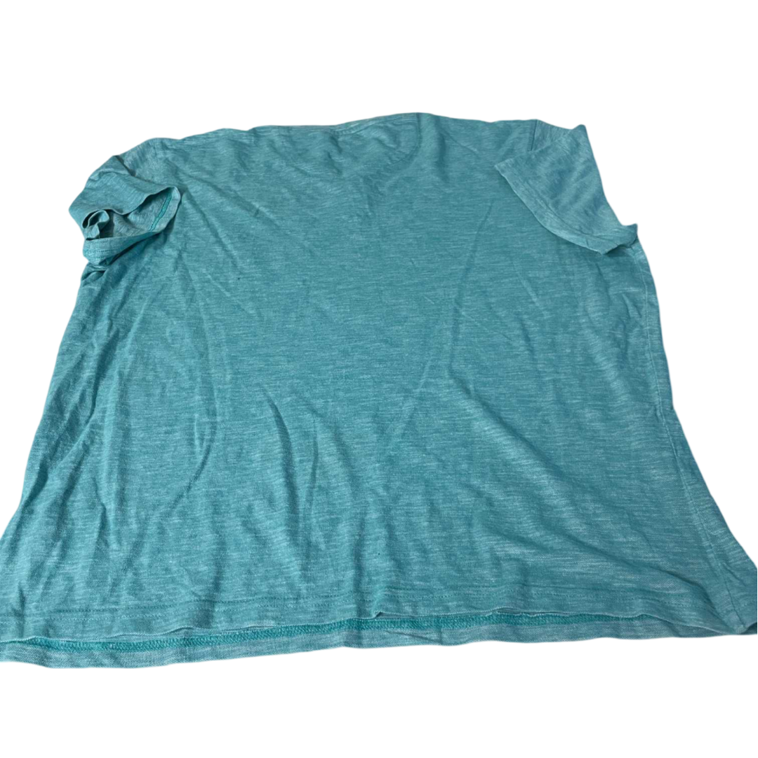 Vintage men Maine New England classic green 1/4 button V-neck tees in L| L27 W23|SKU 5536