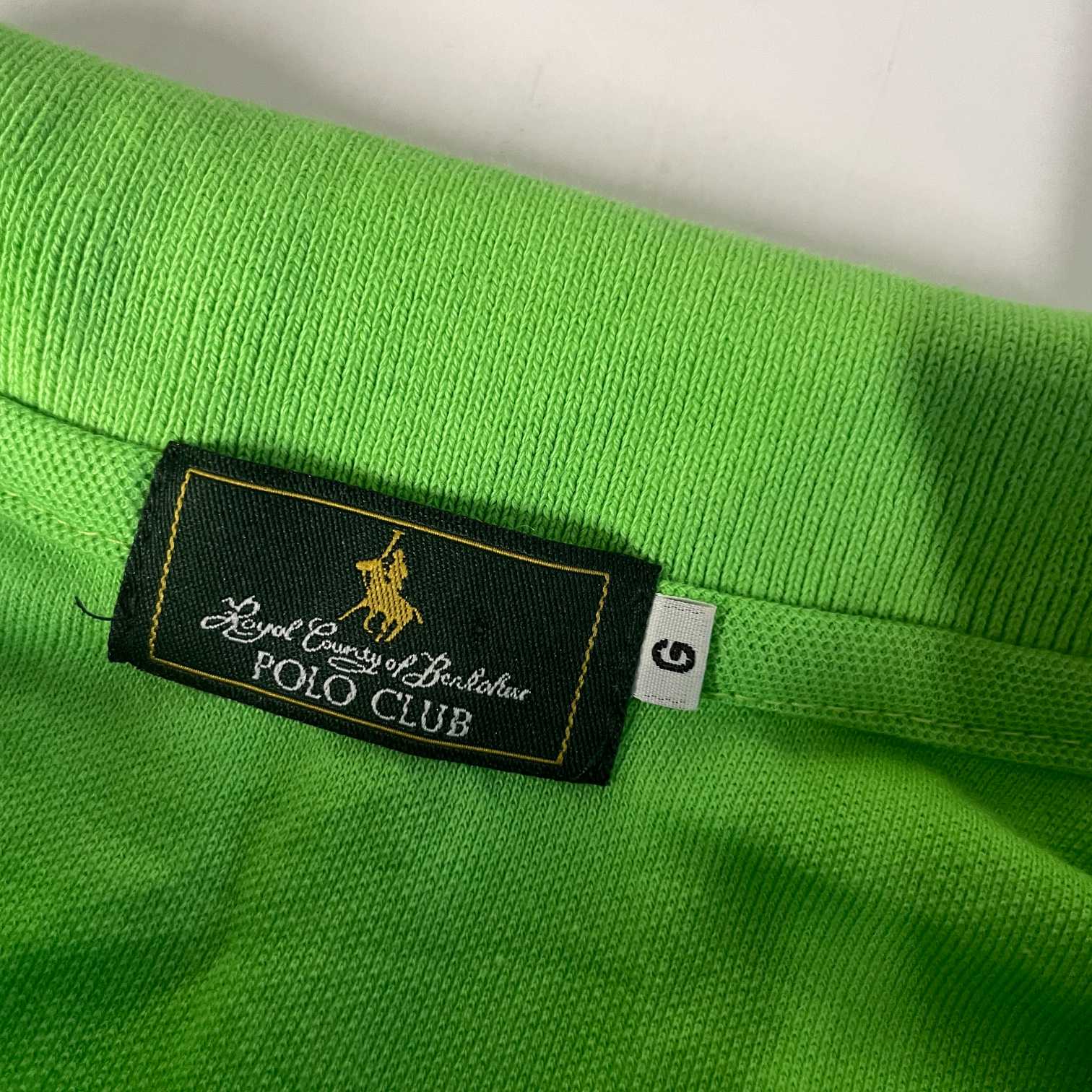 Vintage men RCBC Polo club green short sleeve polo shirt in L|L30 W21|SKU 5537