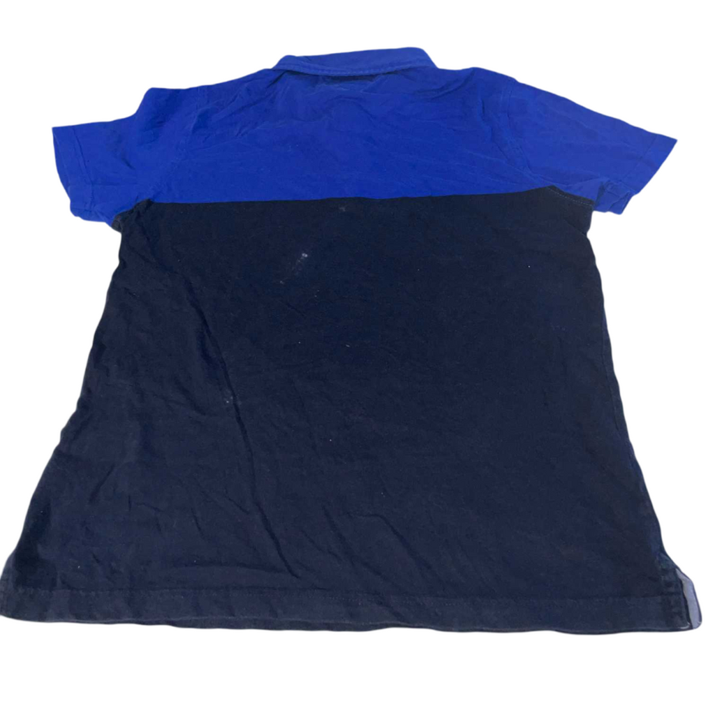 Vintage men Tommy Hilfiger Blue colourblock short sleeve slim fit 90's polo shirt in M|L27 W20|SKU 5543