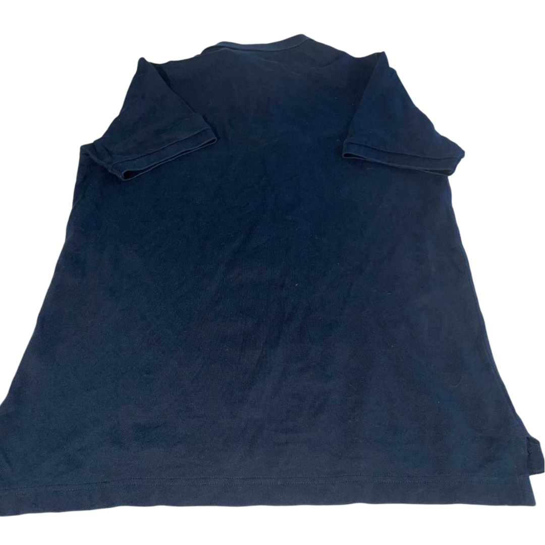 Vintage men plain black short sleeve polo slim fit shirt in M|L27 W20|SKU 5544