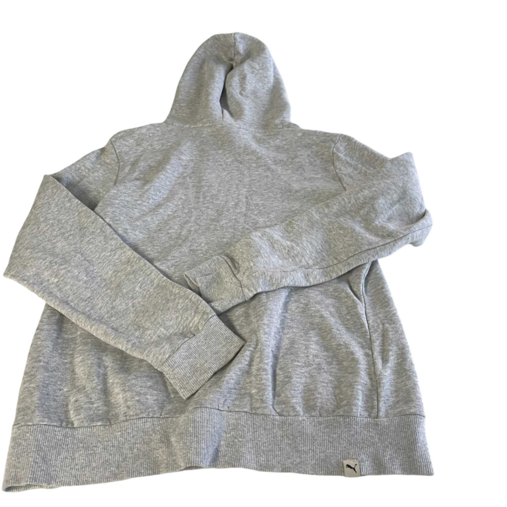 Vintage women grey Puma graphics hoodie in M|L25 W17|SKU 5549