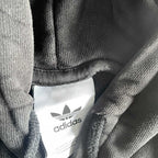 Vintage men Adidas Original big leaf three stripe logo graphics black hoodie in L|L26 W20|SKU 5566