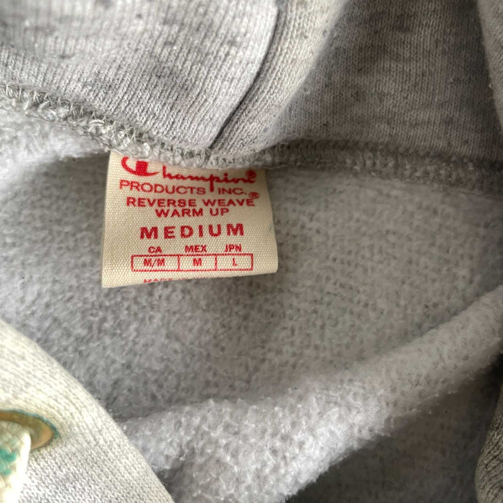 Vintage men champion grey regular fit hoodie in M|L27 W20| SKU 5567