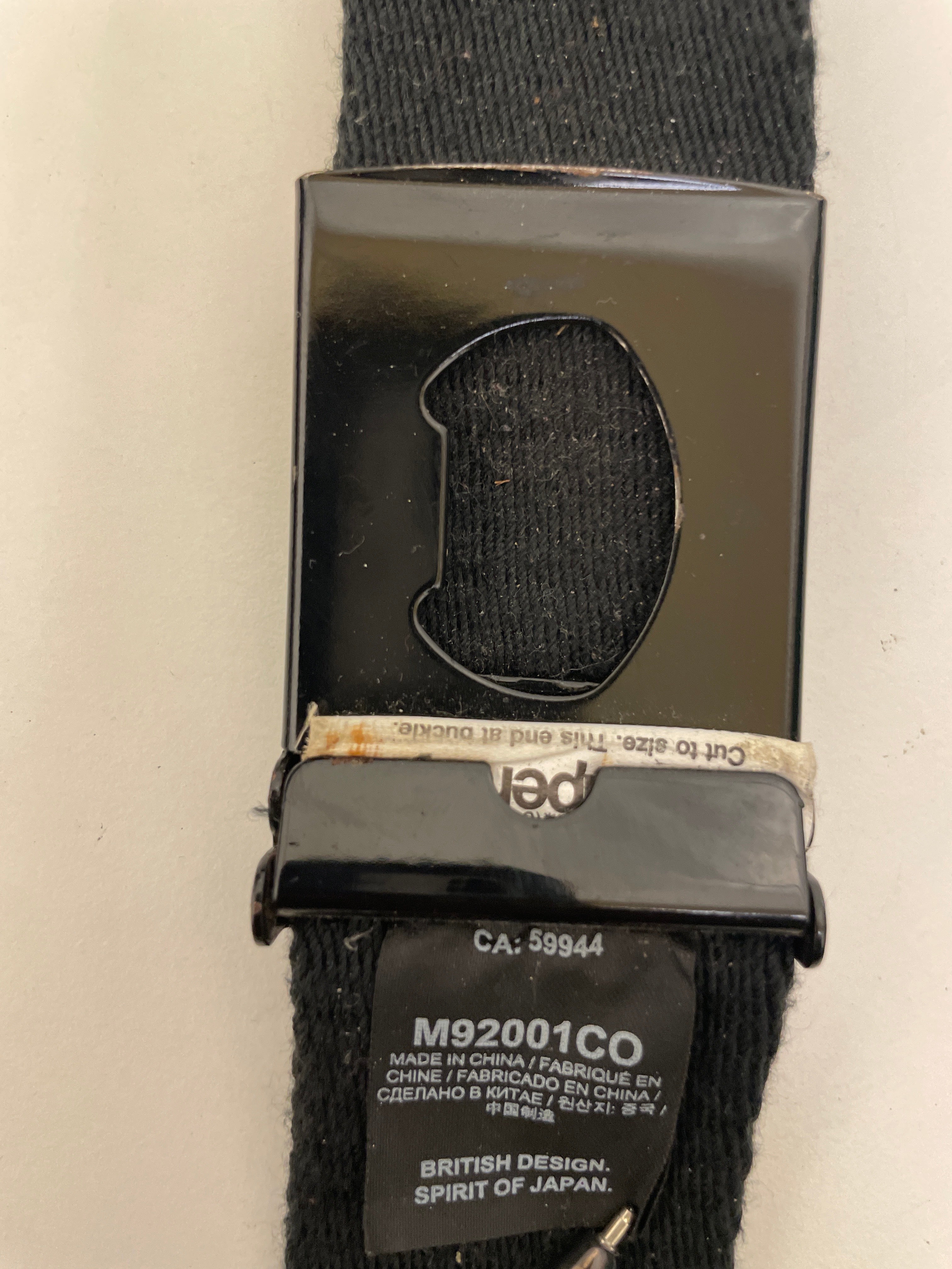 Vintage Superdry black leather mens buckle belt