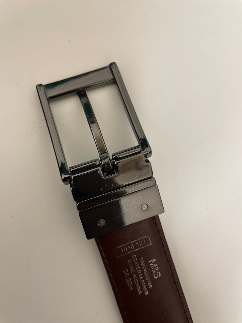 Vintage mark & spencer brown leather mens belt size S