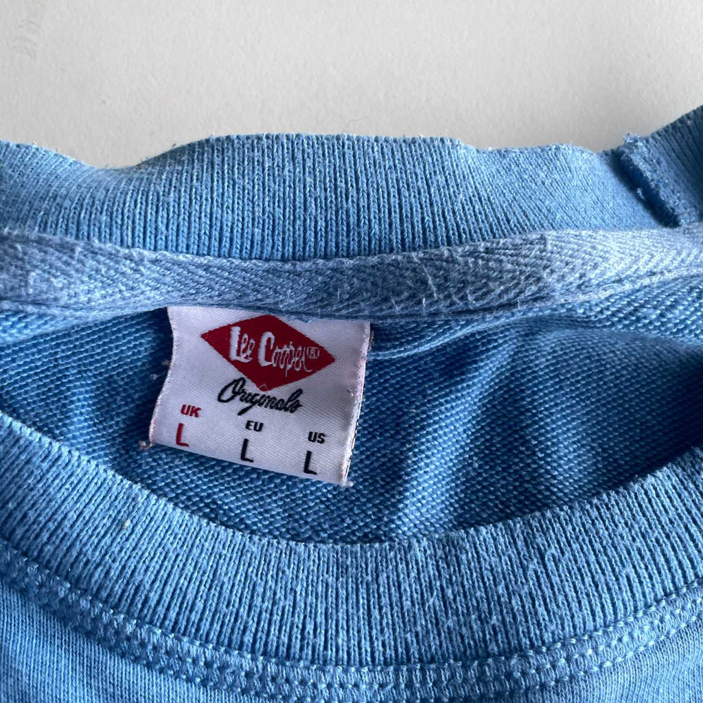 Vintage men lee cooper original blue crew neck sweatshirt in L|L 28 W23|SKU 5576