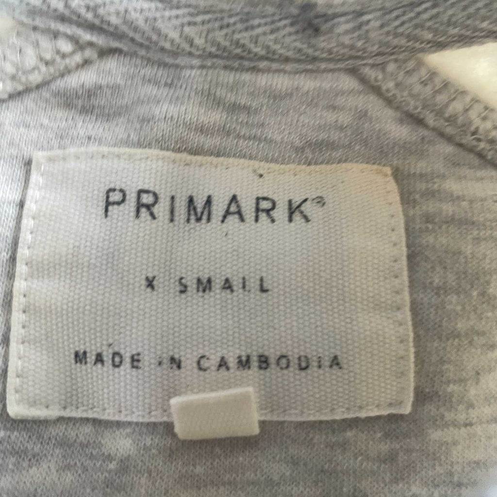 Vintage men Primark Madrid graphics grey sweatshirt in S|L26 W19|SKU 5580
