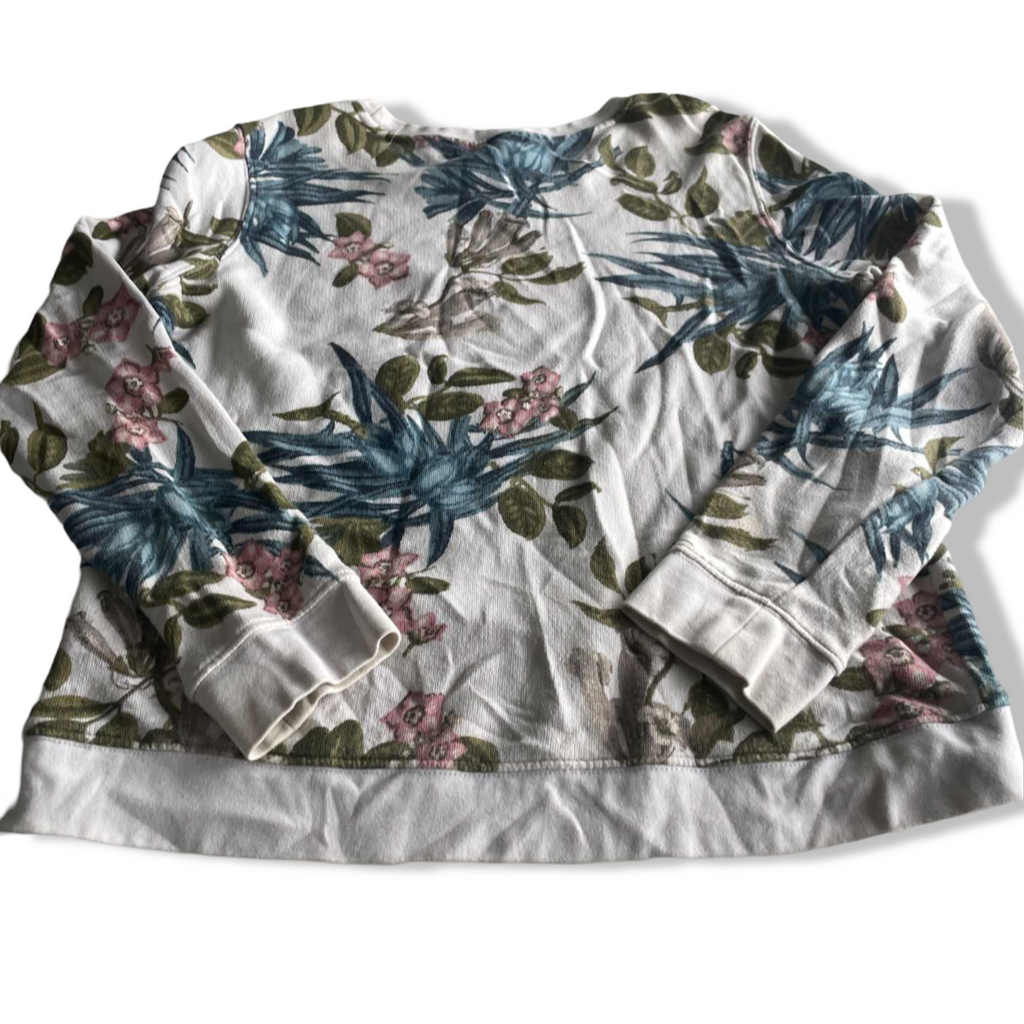 Vintage L.O.G.G Cream floral print women crew neck sweatshirt in M|L24 W19|SKU 5584