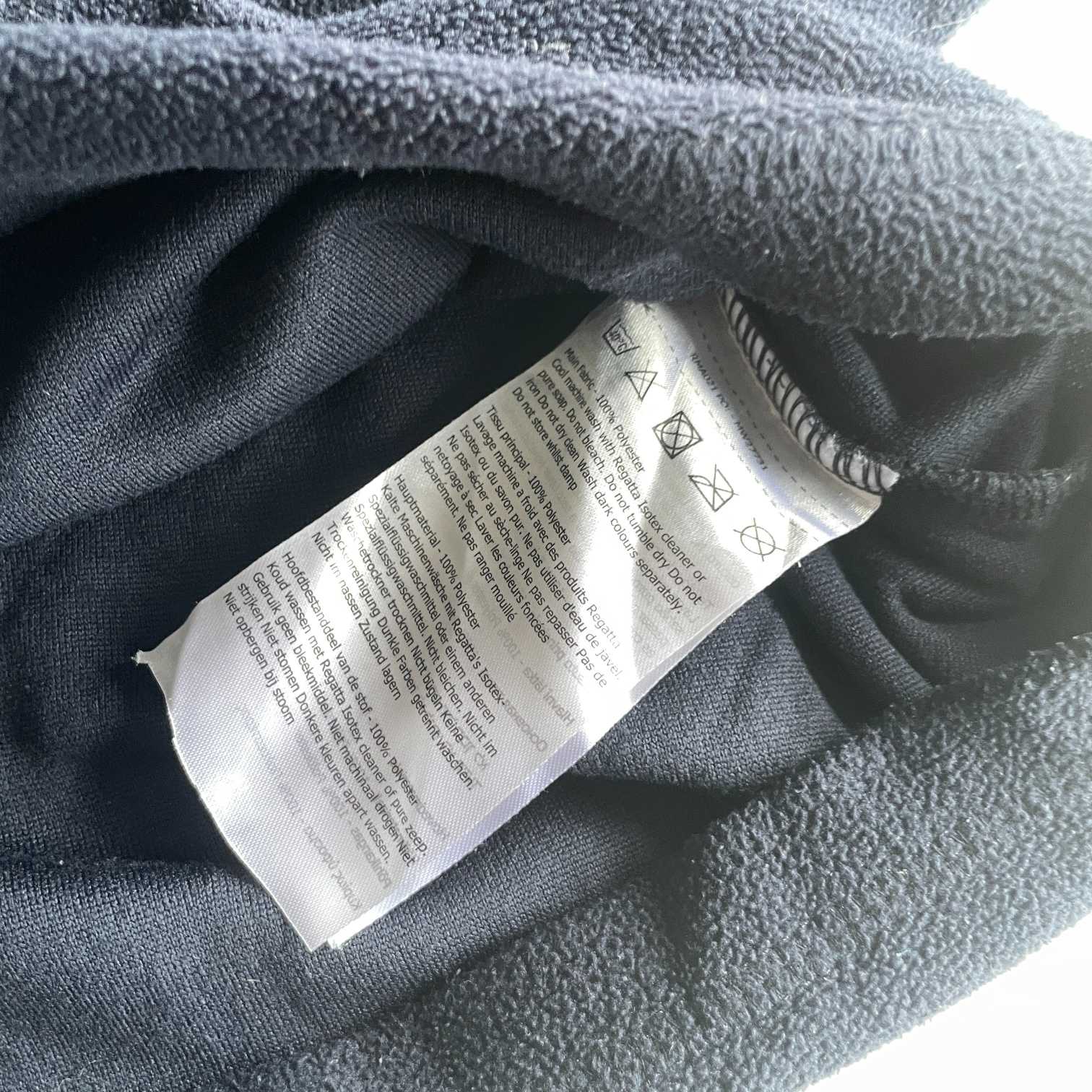 Vintage men Regatta great outdoor  navy blue 1/4 zip high neck fleece sweater in XL|L30 W23|SKU 5586