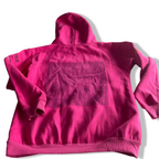 Vintage women track & field graphics pink hoodie in S|L22 W19| SKU 5588