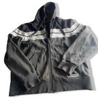Vintage men grey Sergio Tacchini full zip drawstring hoodie in S|L 27 W20| SKU 5589