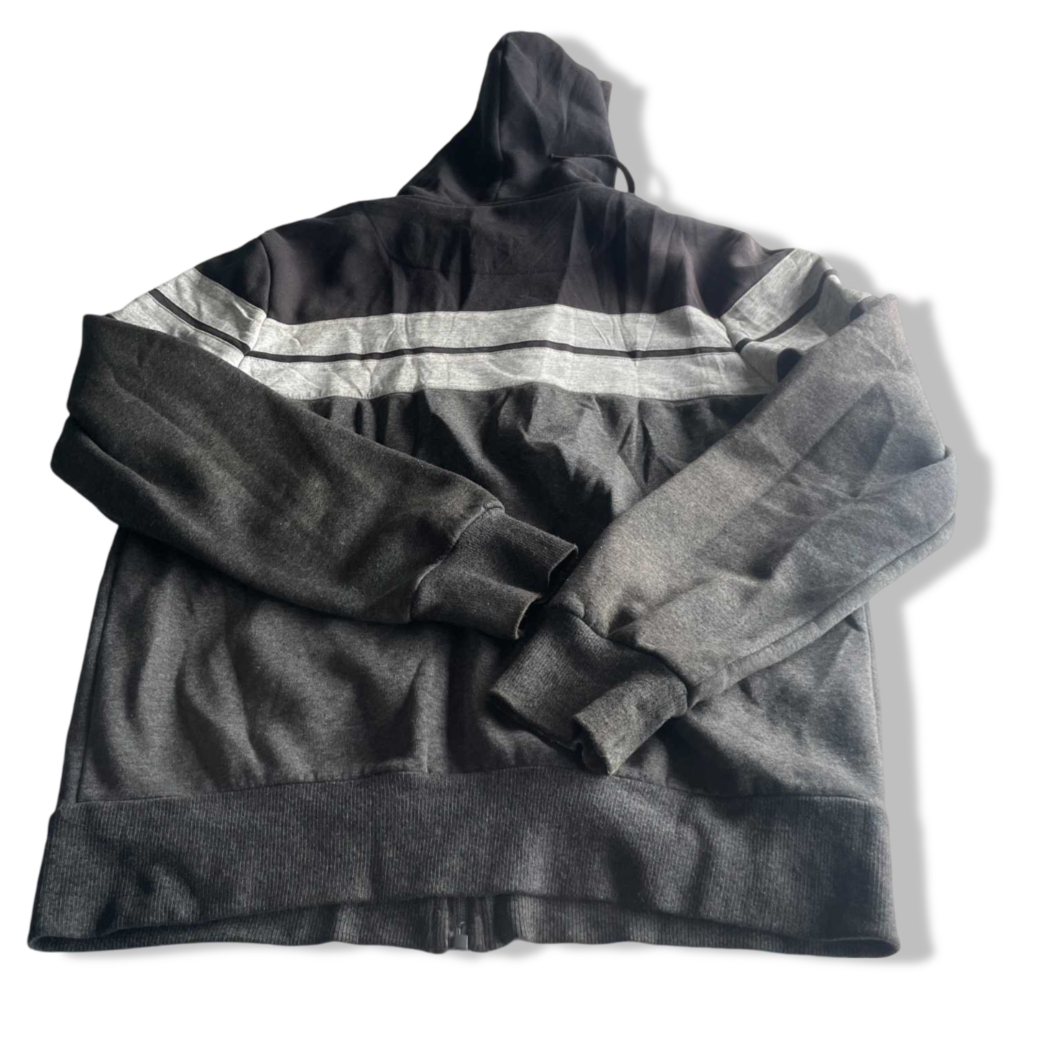 Vintage men grey Sergio Tacchini full zip drawstring hoodie in S|L 27 W20| SKU 5589