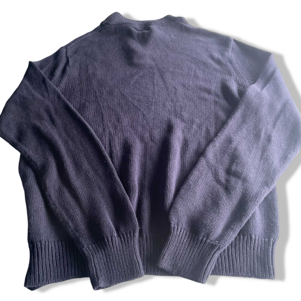 Vintage men Chaps 1/4 zip high neck navy cotton sweatshirt in L|L33 W23|SKU 5595