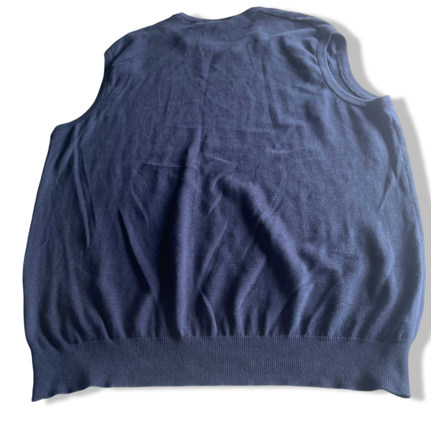 Vintage men Lacoste V-neck navy oversize sweatshirt in 2XL|L 30 W21|SKU 5596