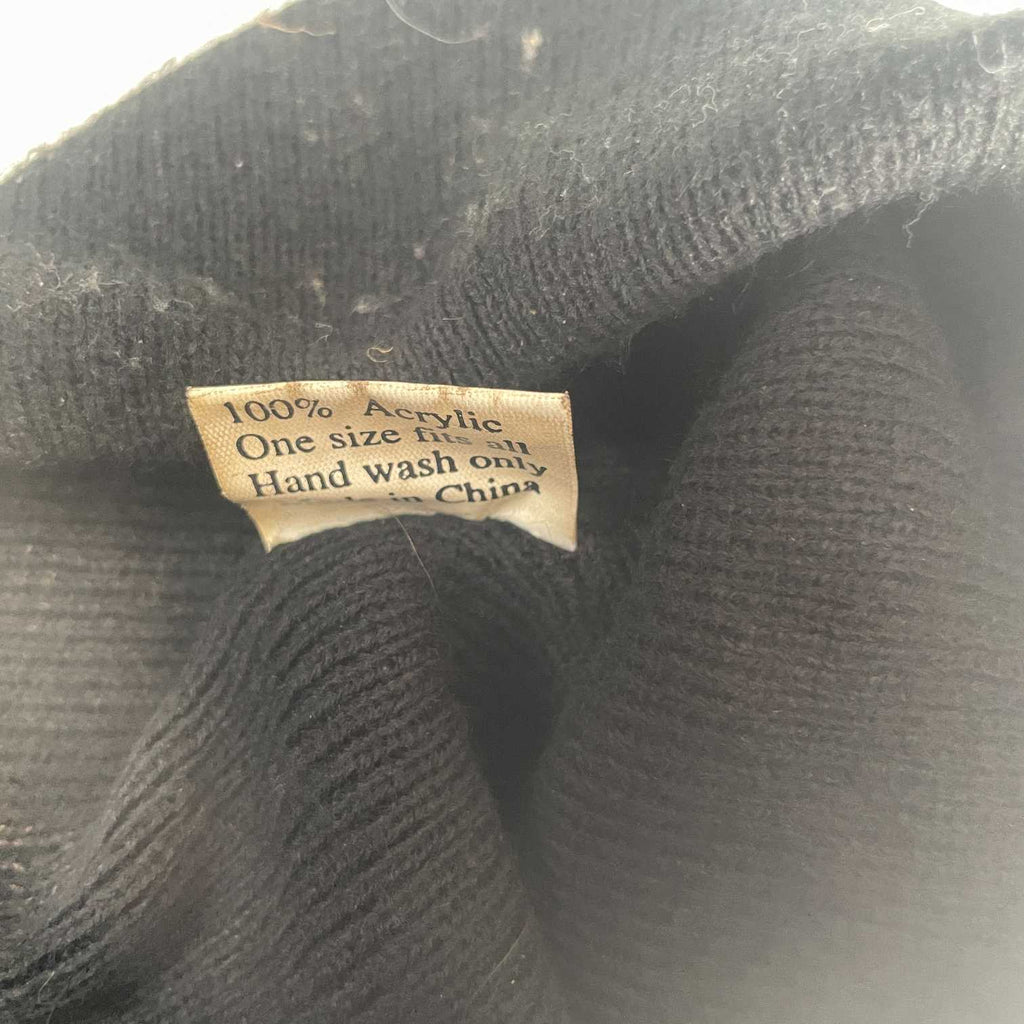 Vintage unisex black New Zealand crest 100% arcylic beanie hat| SKU 5598