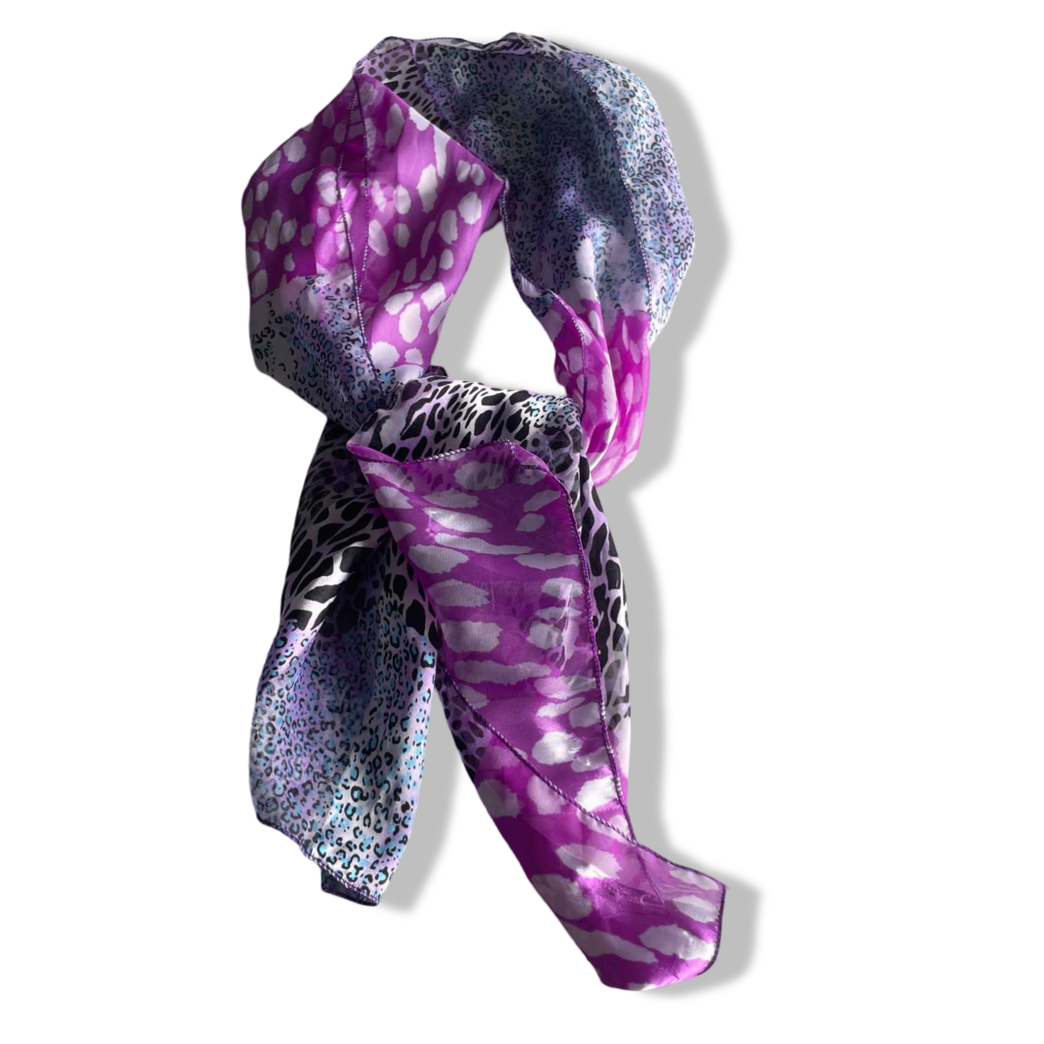 Vintage women purple abstract viscose scarf| One size|L29 W12|SKU 5600