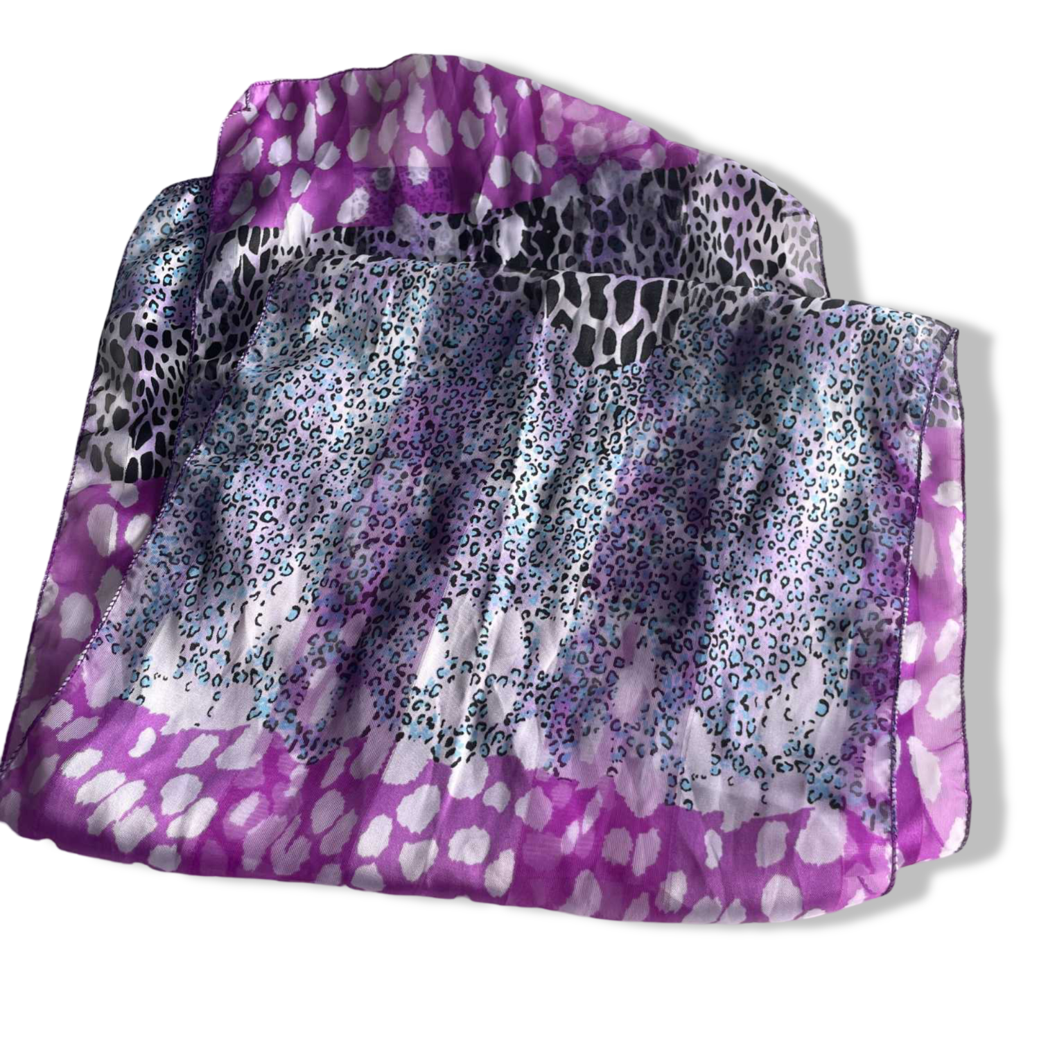 Vintage women purple abstract viscose scarf| One size|L29 W12|SKU 5600