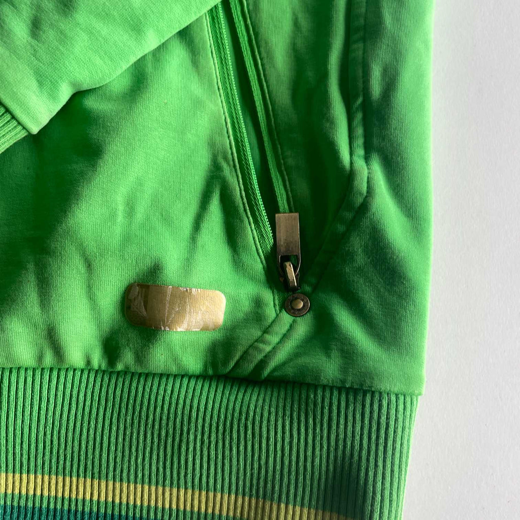 Vintage men Audimas Lietuva print green full zip hoodie in L| L28 W22| SKU 5602