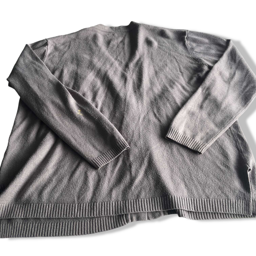 Vintage women cream button up double pocket knit sweater in L/XL| L25 W21|SKU 5604