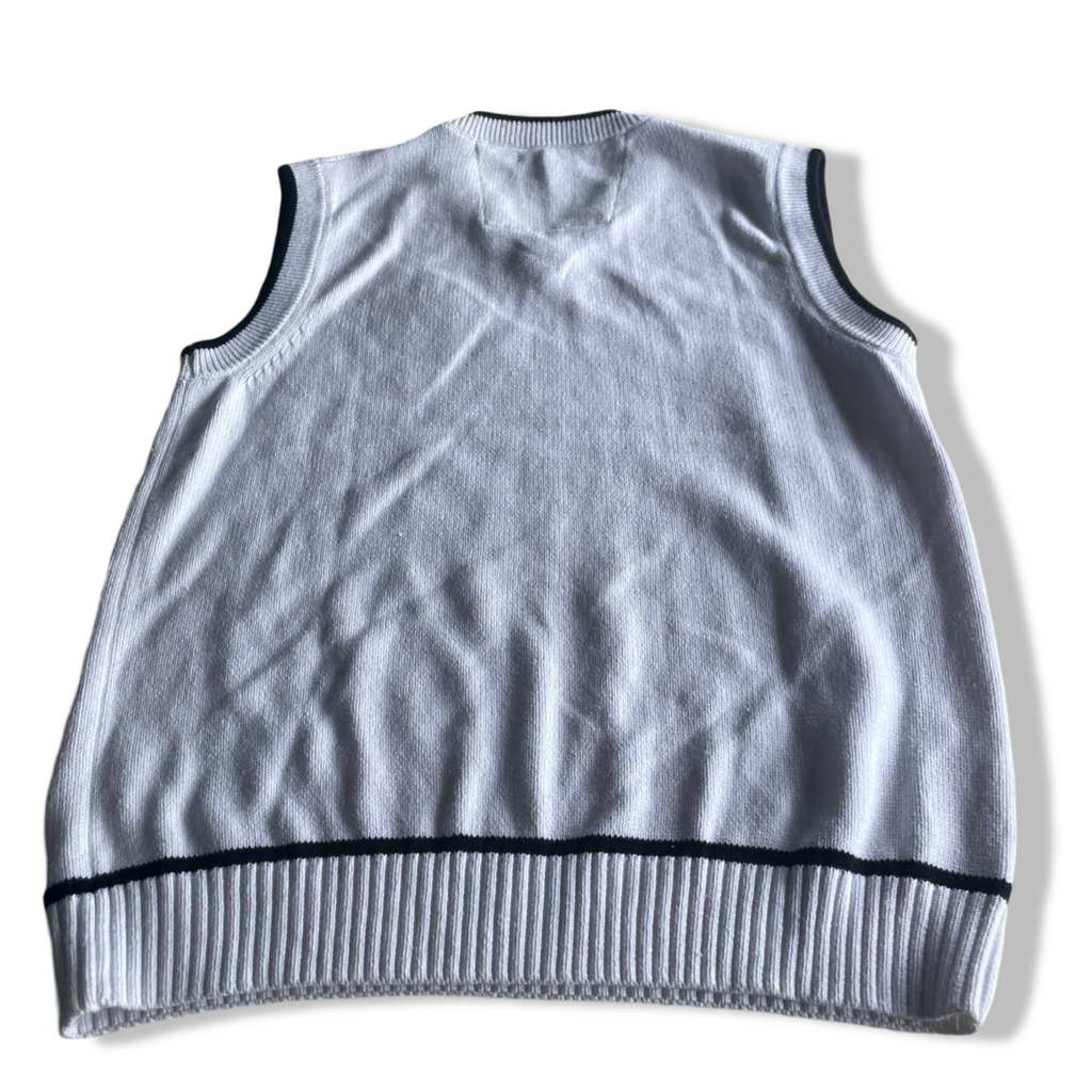 Vintage men white Polo ralph lauren sleeveless sweater in XL| L26 W19| SKU 5606