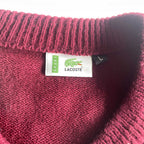 Vintage men red lacoste V-neck sleeveless sweater in L| L28 W22| SKU 5607