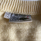 Vintage men yellow lacoste chemise V-neck sleeveless sweater in 2XL| L29 W23|SKU 5608