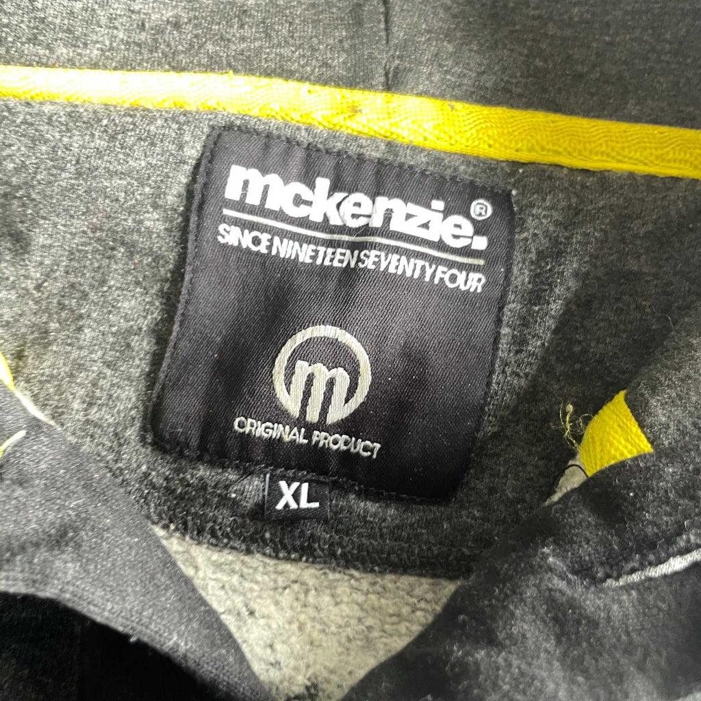 Vintage men grey Mckenzie 1/4 button hoodie in XL| L28 W22|SKU 5609