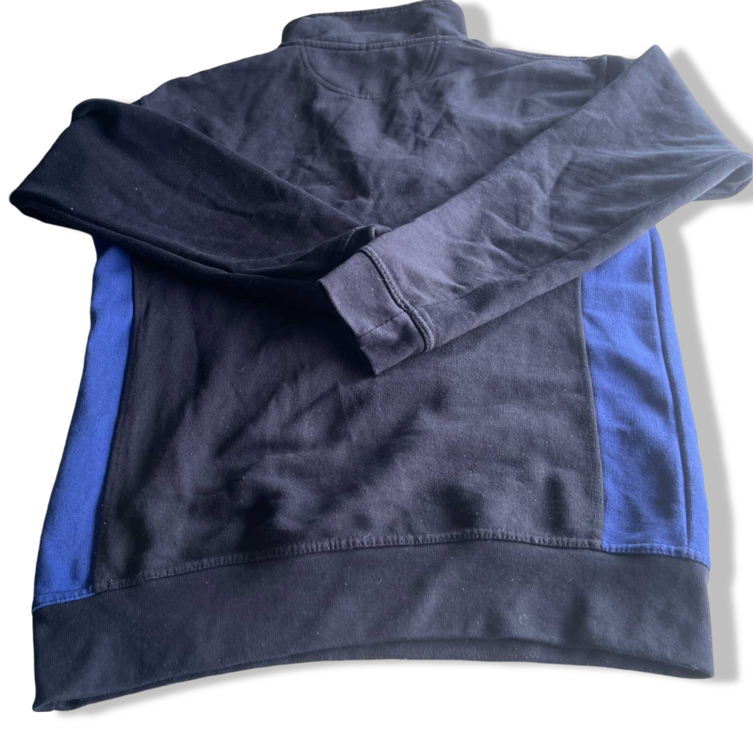 Vintage men Veltuff Hughes group 1/4 zip high neck navy sweatshirt in M|L30 W21| SKU 5617