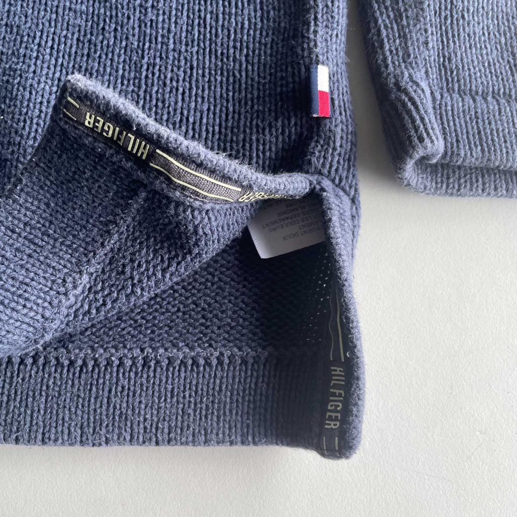 Vintage women Tommy hilfiger V-neck high neck cable knited sweater in S|L23 W17| SKU 5620