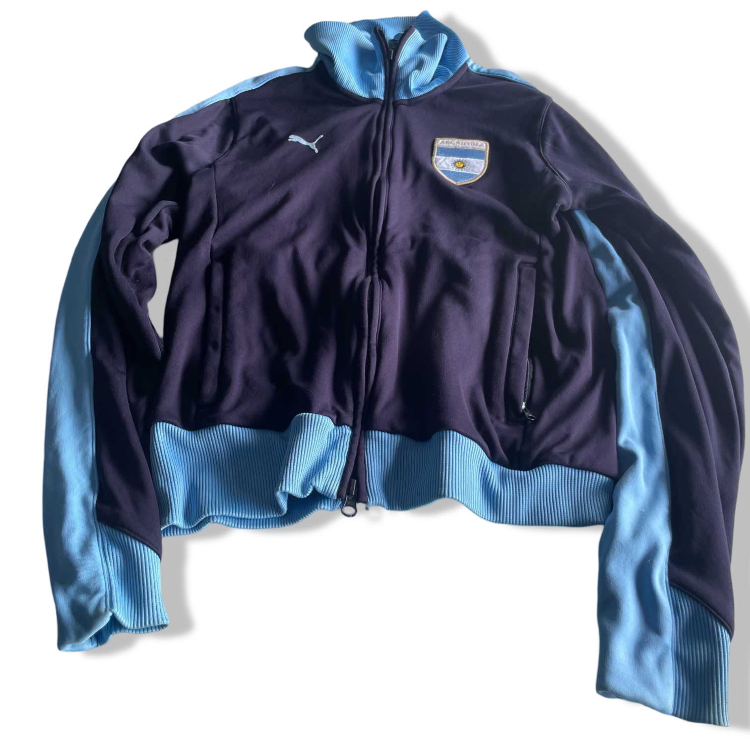 Vintage women blue Puma Argentina team full zip track jacket in S| L24 W16| SKU 5625